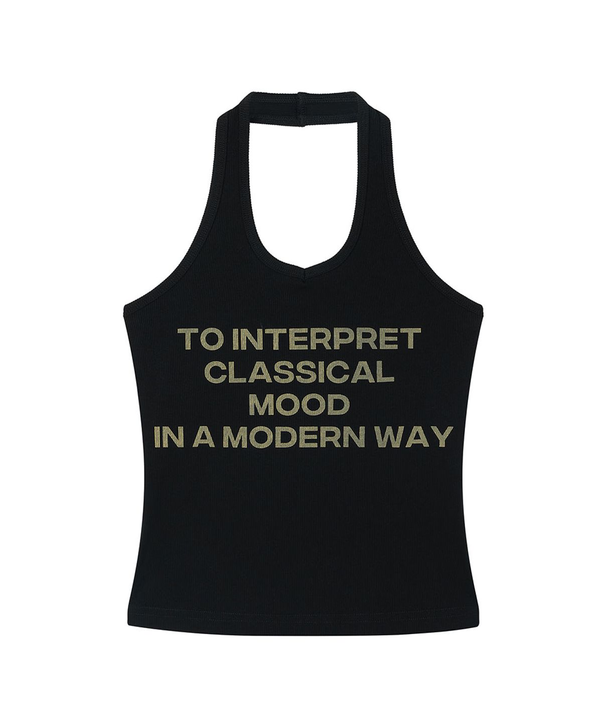 로타입(ROUGHTYPE) Lettering Halterneck Sleeveless - Black