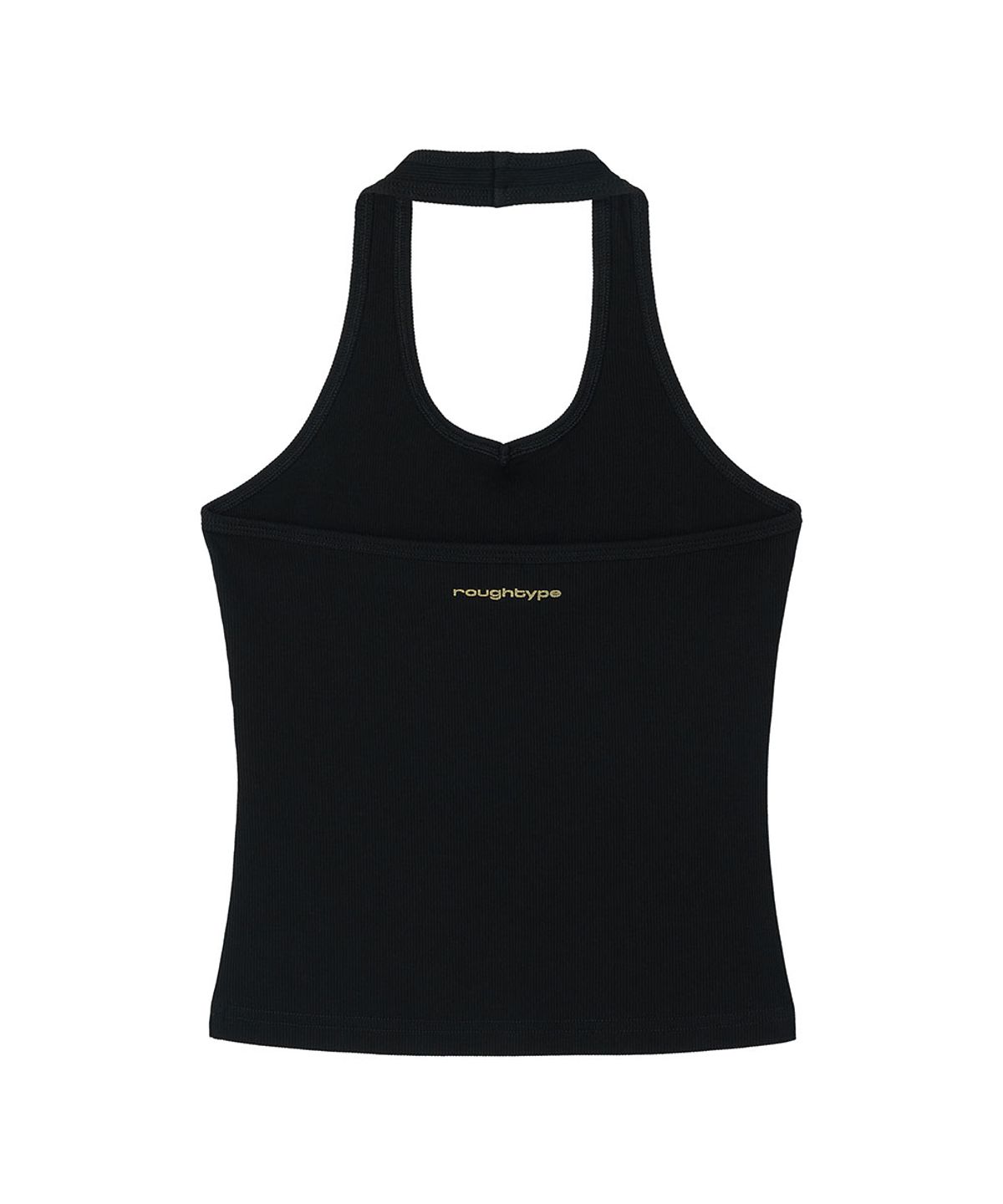 로타입(ROUGHTYPE) Lettering Halterneck Sleeveless - Black