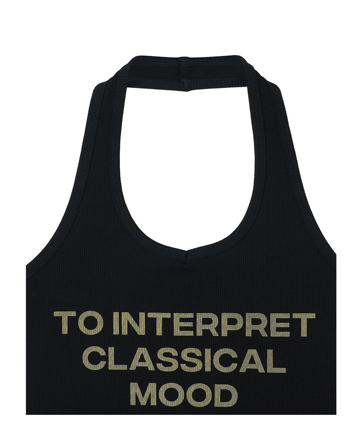 로타입(ROUGHTYPE) Lettering Halterneck Sleeveless - Black