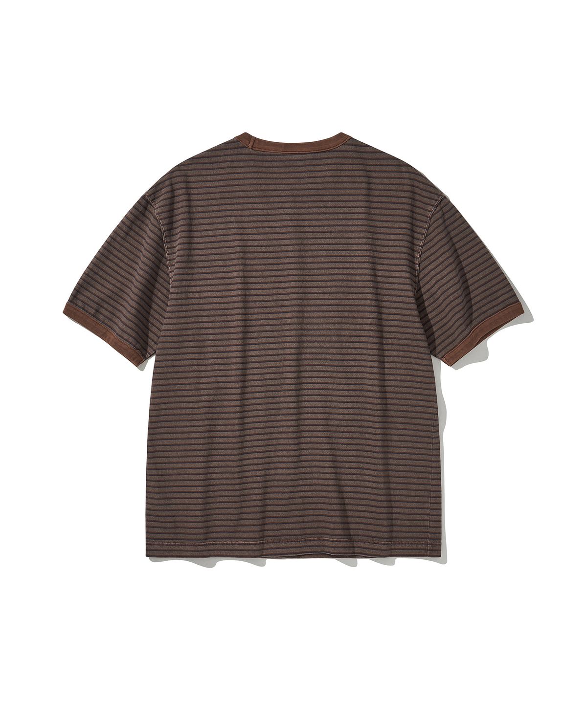 힐리먼트(HELEMENT) 스트라이프 링거 반팔티 (BROWN)