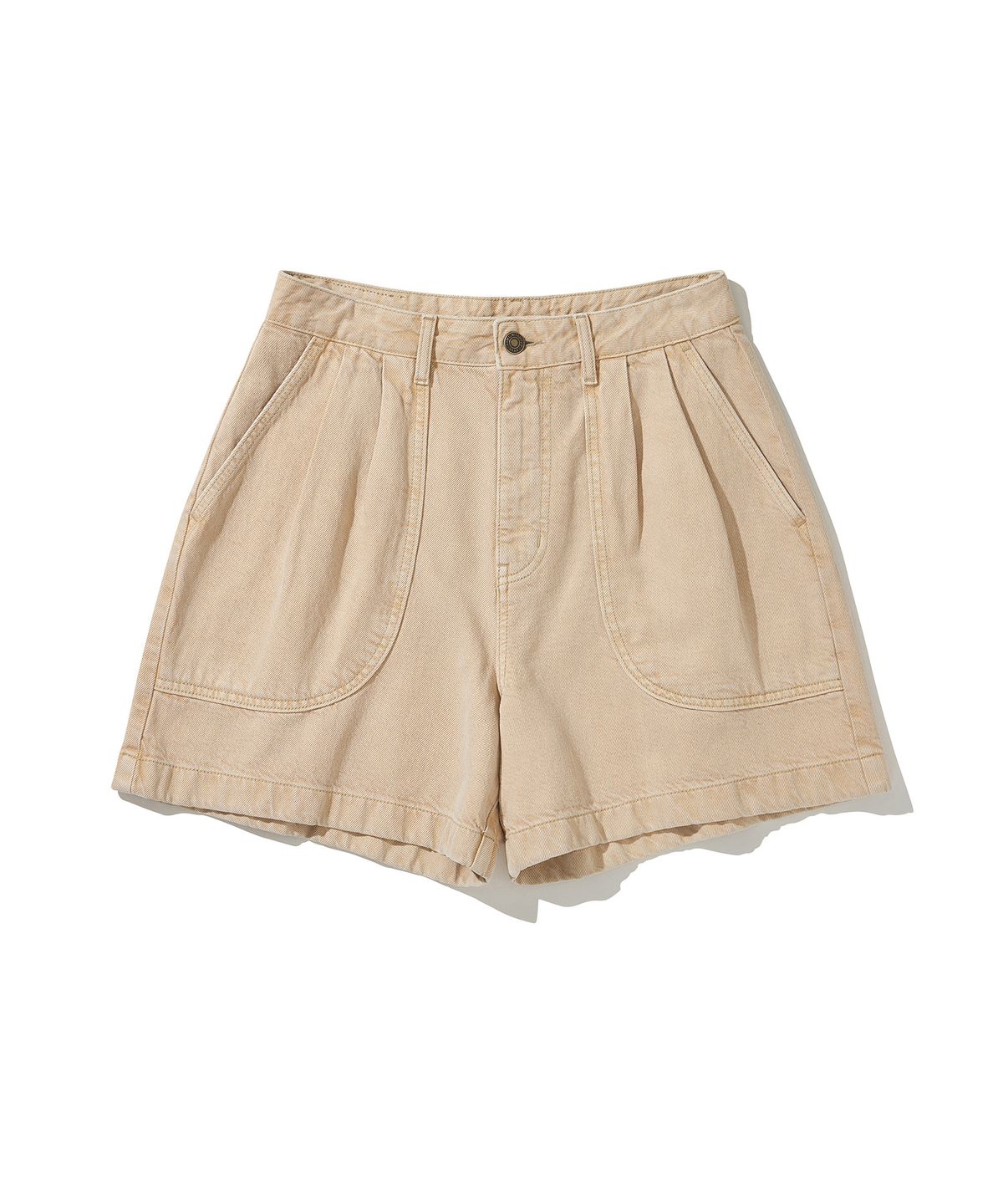 힐리먼트(HELEMENT) 여성 피그먼트 데님 숏팬츠 (BEIGE)