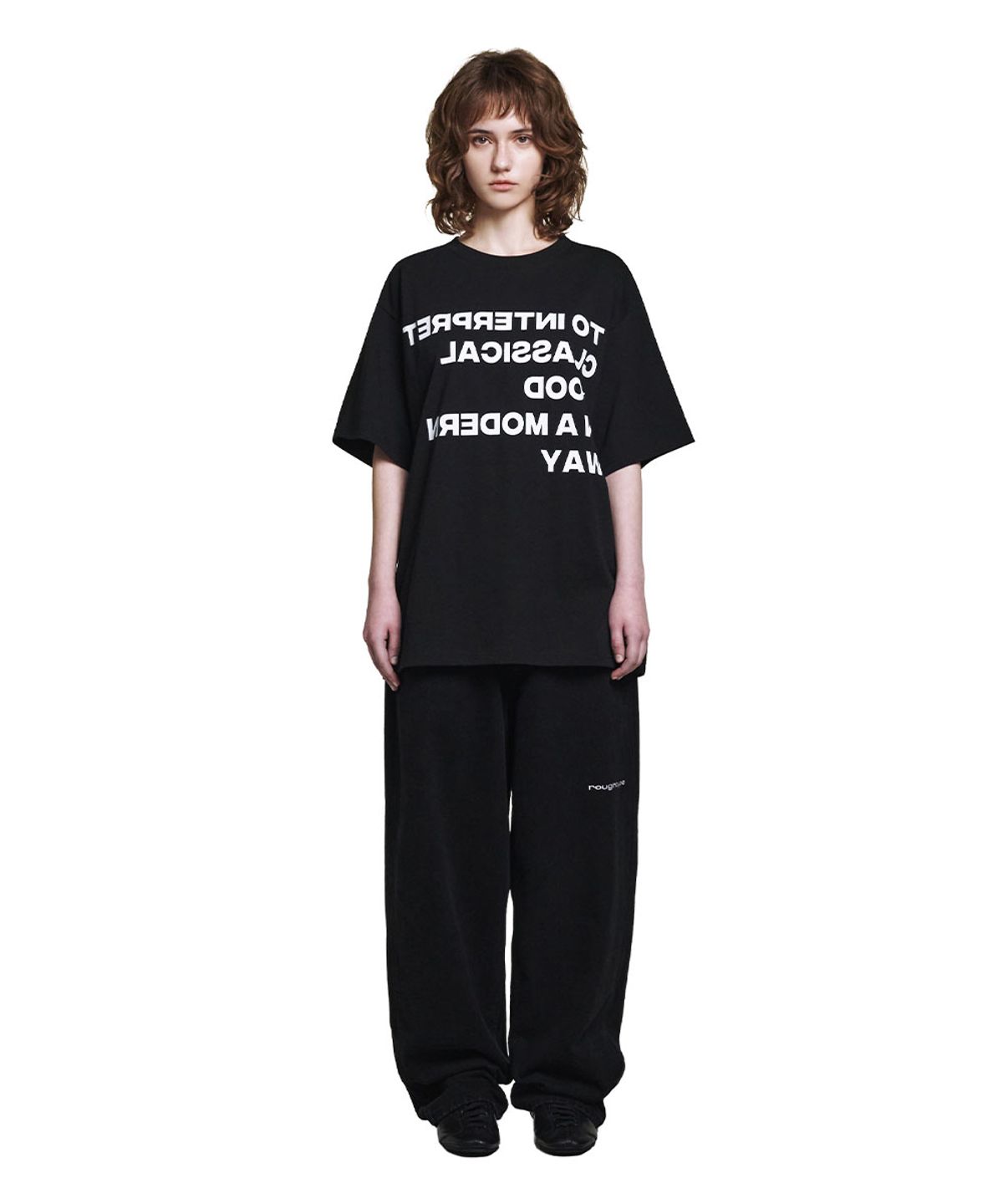 로타입(ROUGHTYPE) Washed Patch Denim - Black