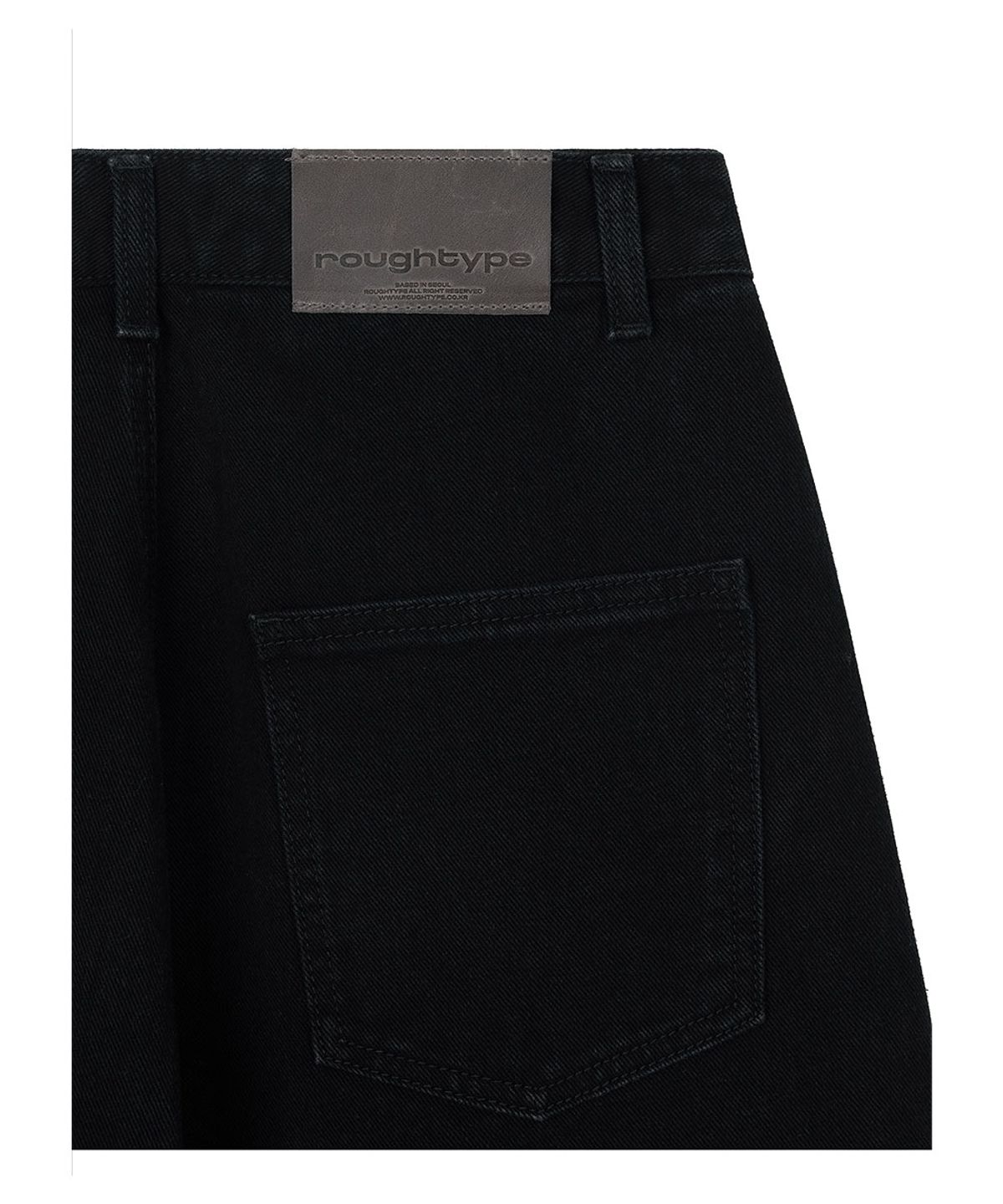 로타입(ROUGHTYPE) Washed Patch Denim - Black