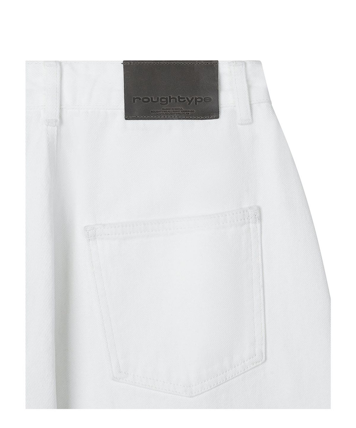 로타입(ROUGHTYPE) Washed Patch Denim - White