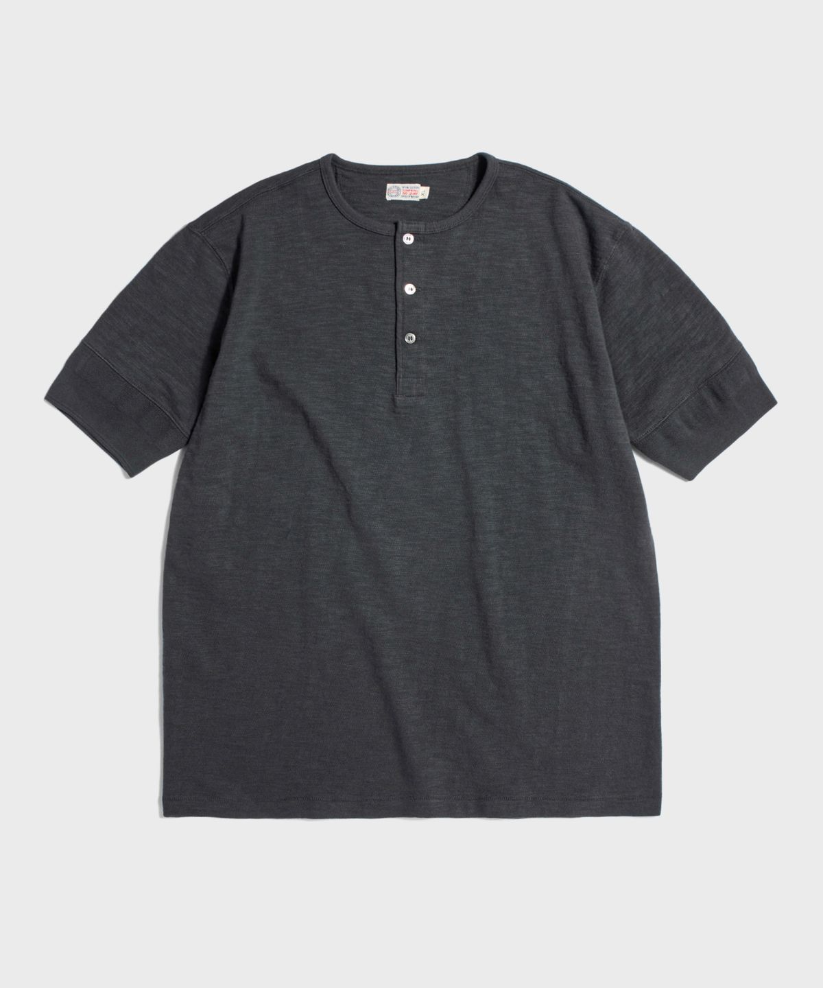 브론슨(BRONSON) Tompkins Loopwheeled Tubular Henley Tee Black