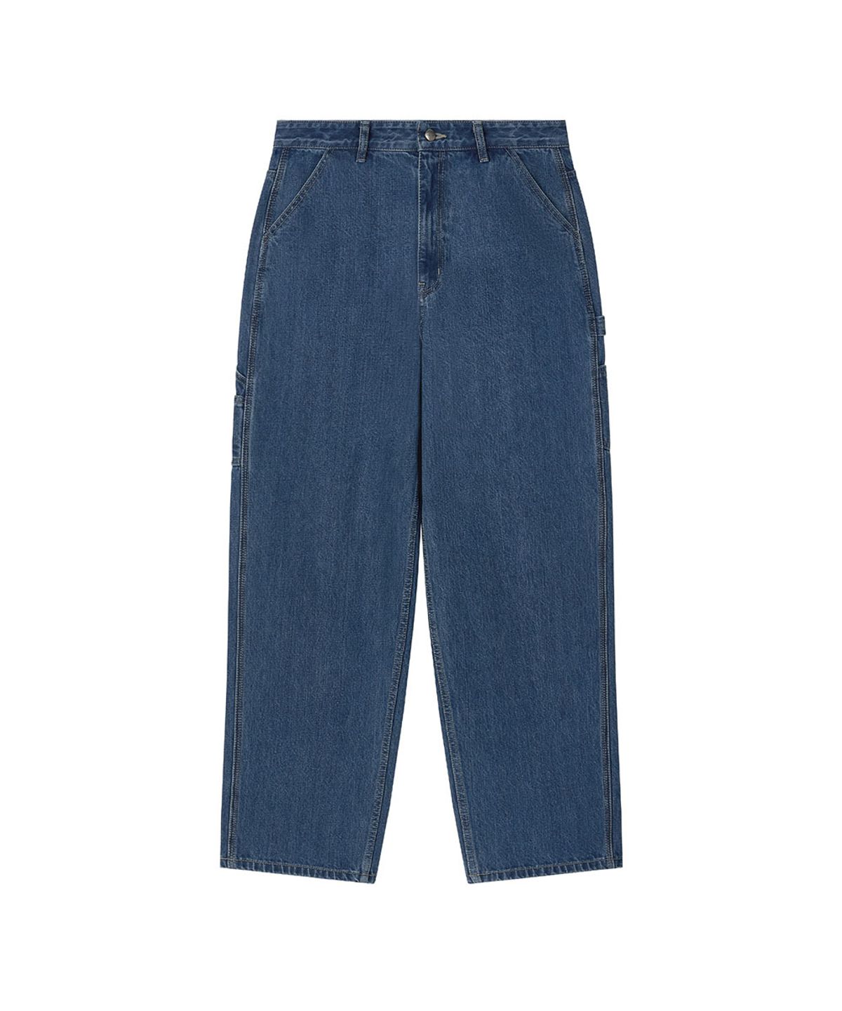 로타입(ROUGHTYPE) Work Drop-line Denim Pants - Mid blue