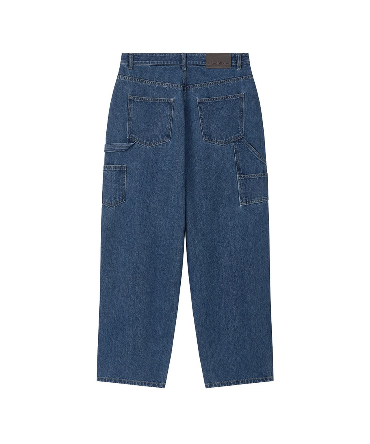 로타입(ROUGHTYPE) Work Drop-line Denim Pants - Mid blue