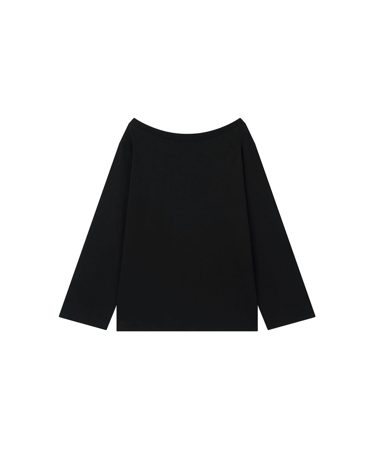 로타입(ROUGHTYPE) Off-Shoulder Crack Logo Long-sleeve - Black
