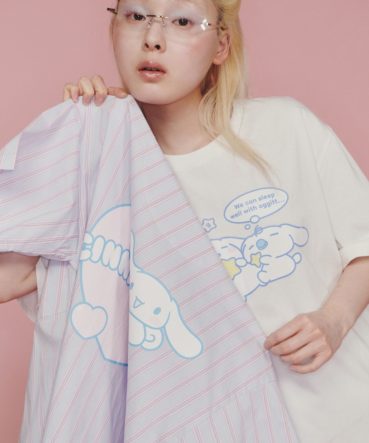 오끼뜨(OGGITT) (uni)시나모롤 굿나잇 티셔츠 화이트
