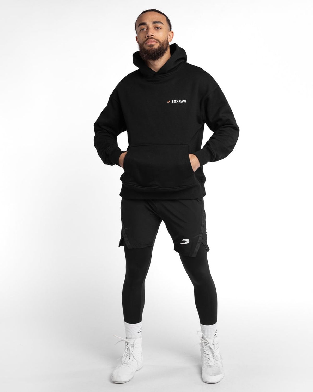 복스로(BOXRAW) We Dont Play Boxing 후디 - 남성 M BXRW-U-WDPBH [블랙]