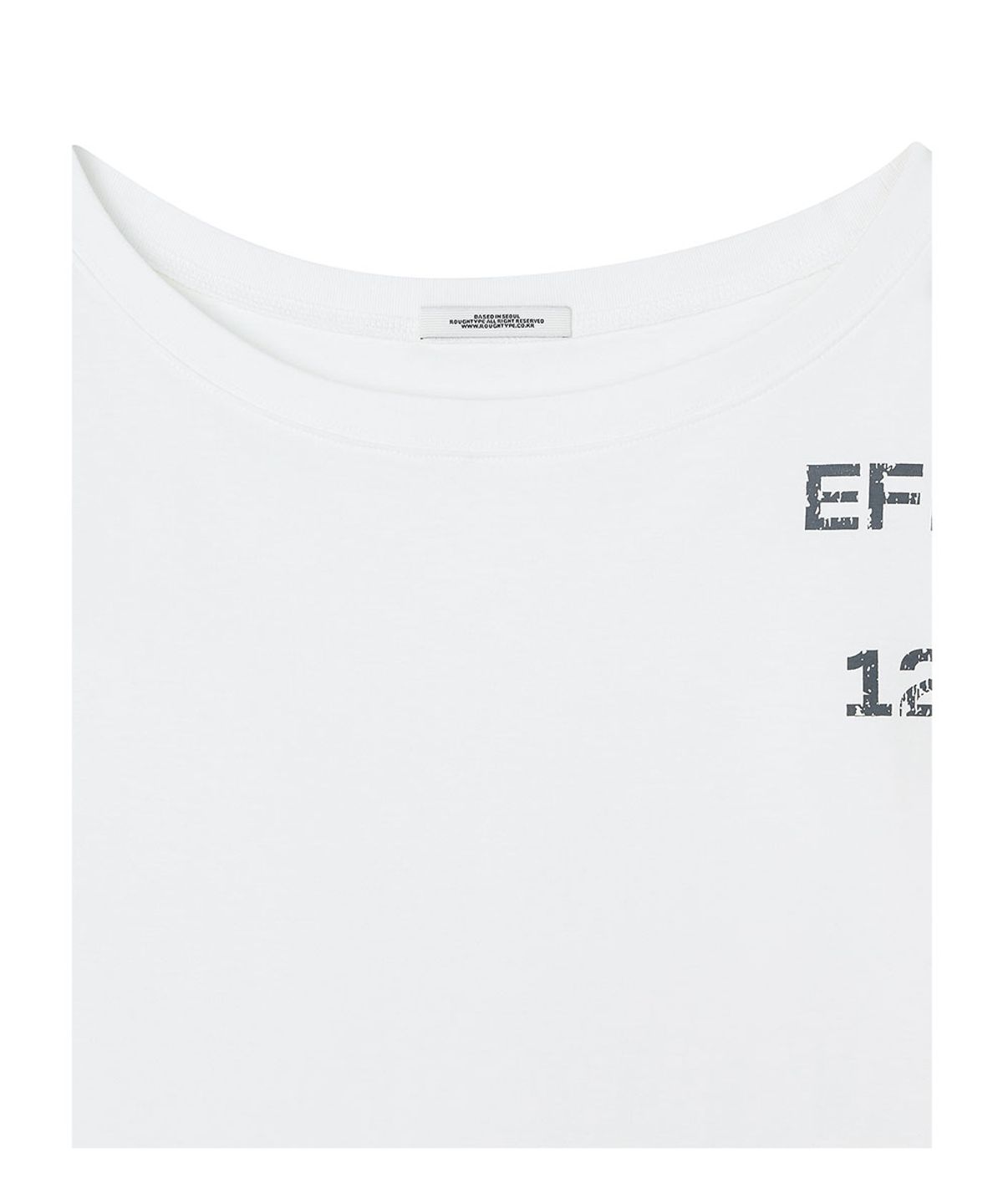 로타입(ROUGHTYPE) Off-Shoulder Crack Logo Long-sleeve - White