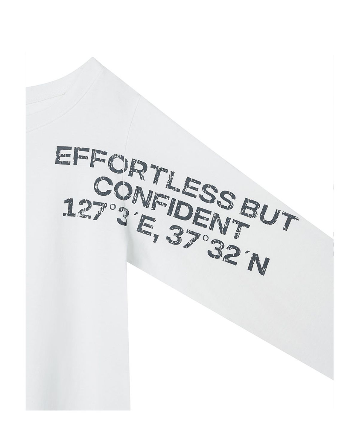로타입(ROUGHTYPE) Off-Shoulder Crack Logo Long-sleeve - White