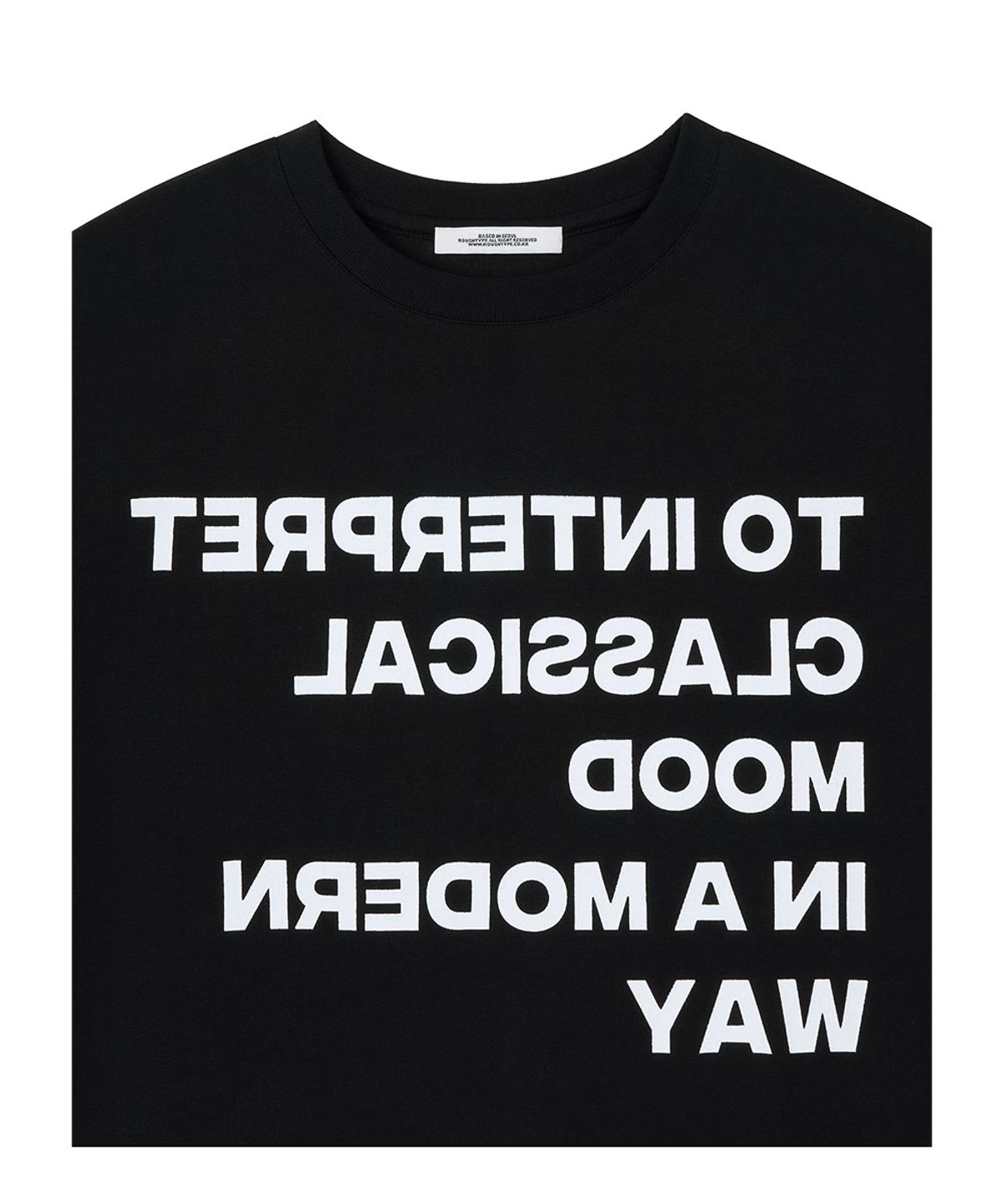 로타입(ROUGHTYPE) Reverse Lettering Oversized Short-sleeved - Black