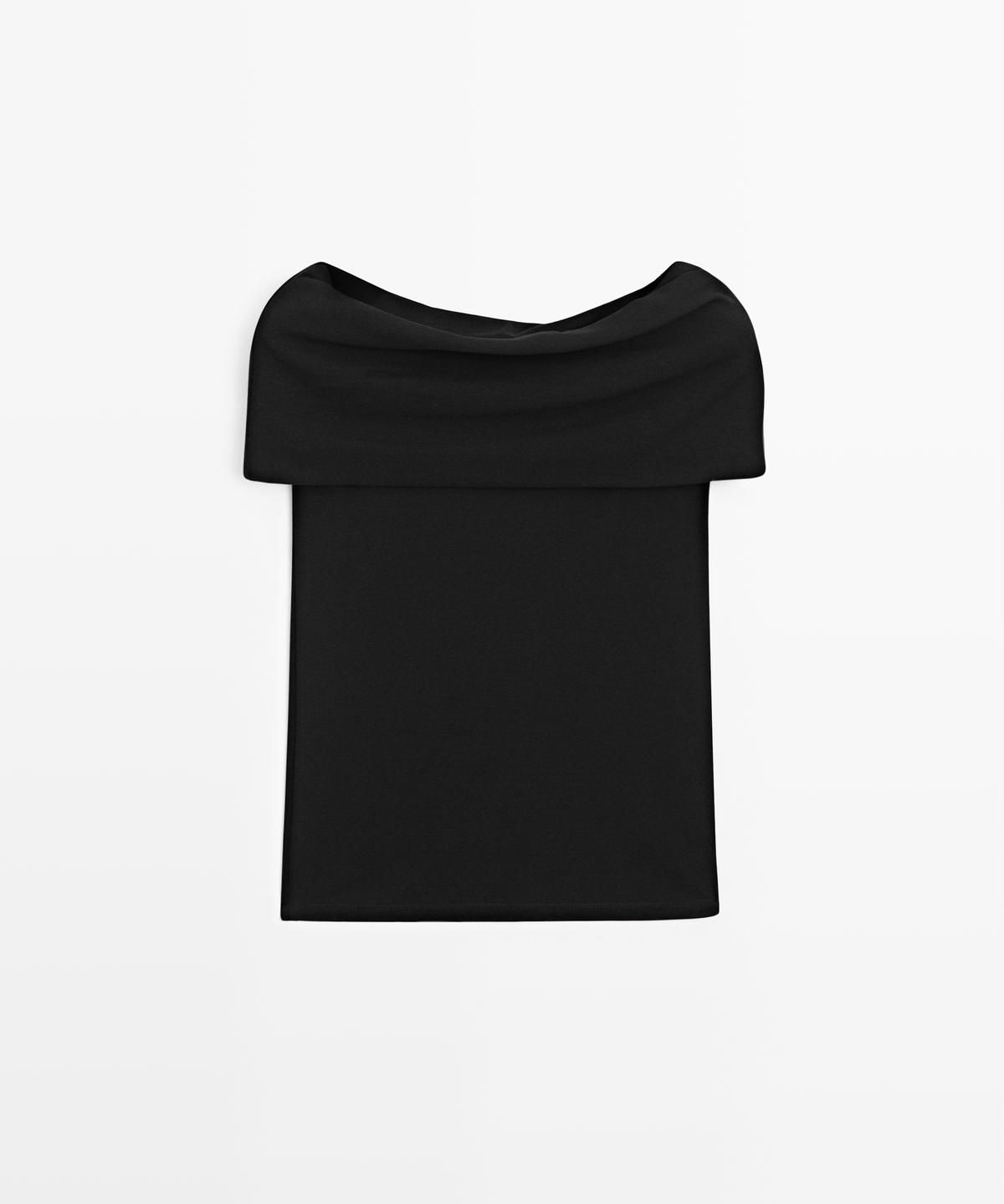 마시모두띠(MASSIMO DUTTI) 코튼 오프 숄더 탑