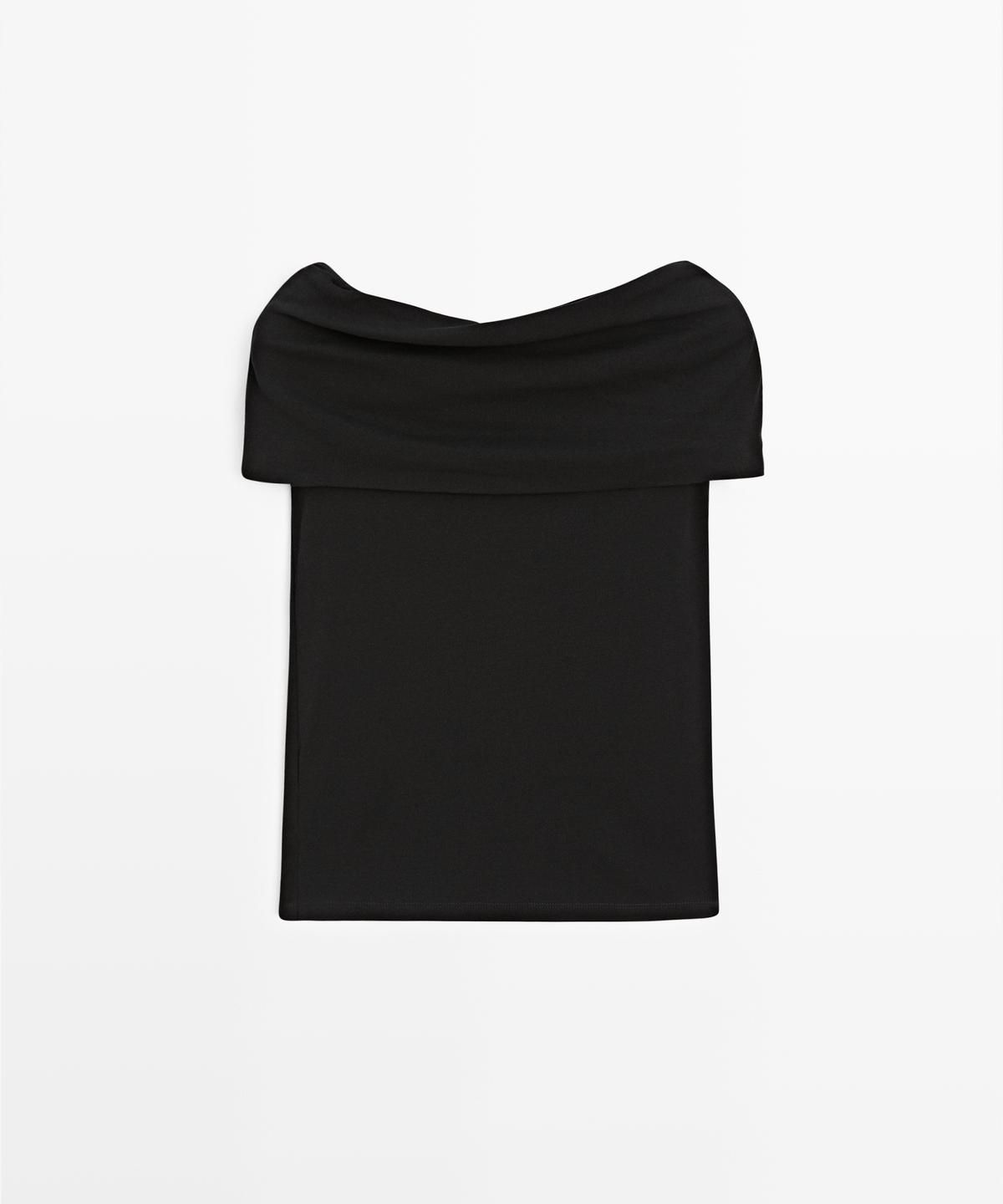 마시모두띠(MASSIMO DUTTI) 코튼 오프 숄더 탑
