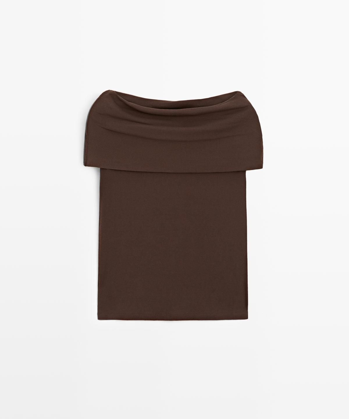 마시모두띠(MASSIMO DUTTI) 코튼 오프 숄더 탑
