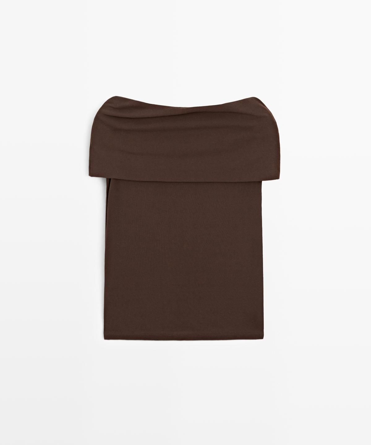 마시모두띠(MASSIMO DUTTI) 코튼 오프 숄더 탑