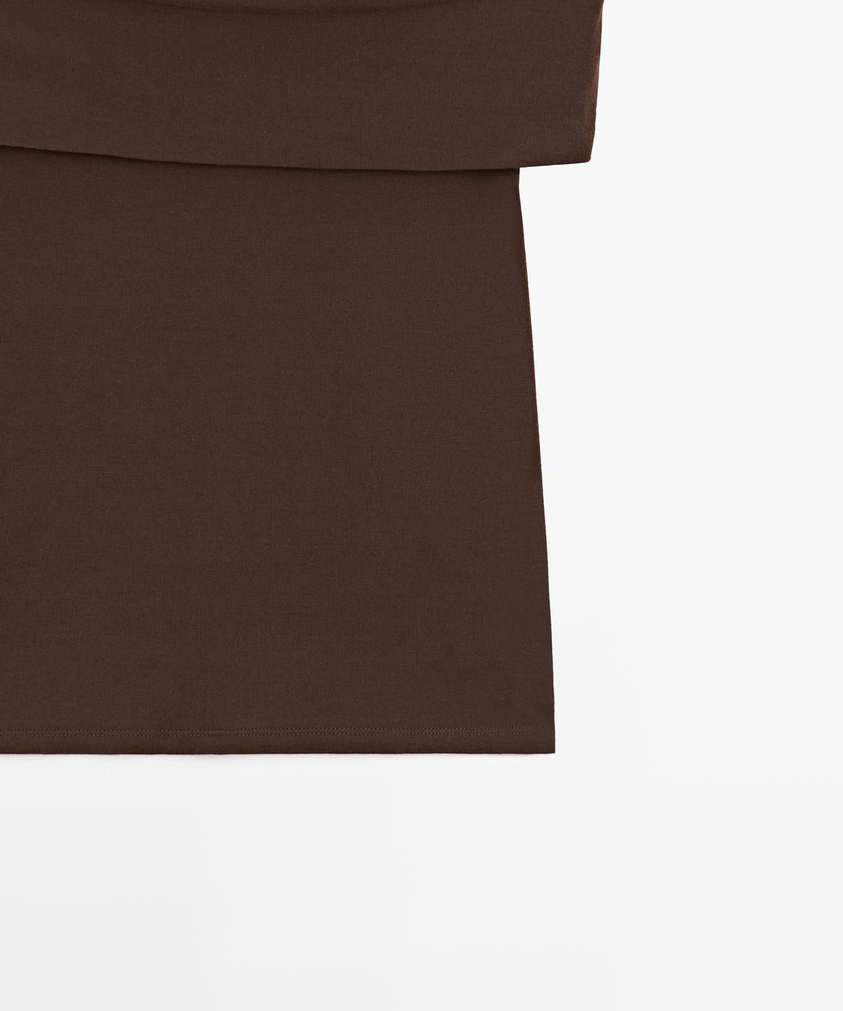 마시모두띠(MASSIMO DUTTI) 코튼 오프 숄더 탑
