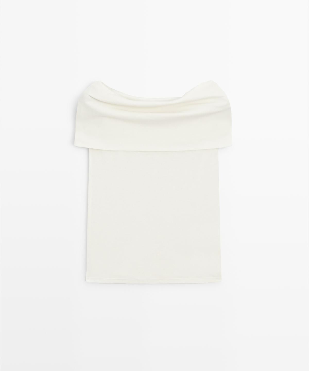 마시모두띠(MASSIMO DUTTI) 코튼 오프 숄더 탑