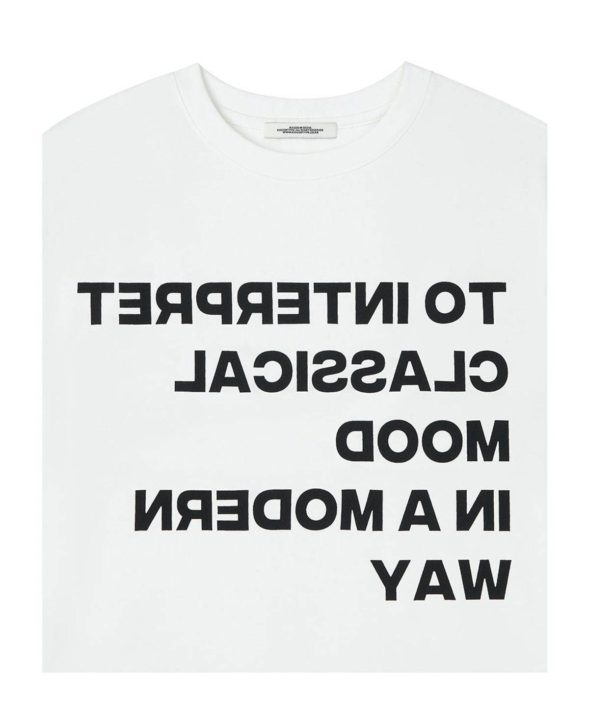로타입(ROUGHTYPE) Reverse Lettering Oversized Short-sleeved - White