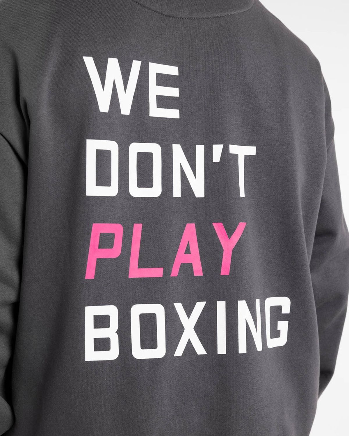 복스로(BOXRAW) We Dont Play Boxing 후디 - 남성 M BXRW-U-WDPBH [그레이/핑크]