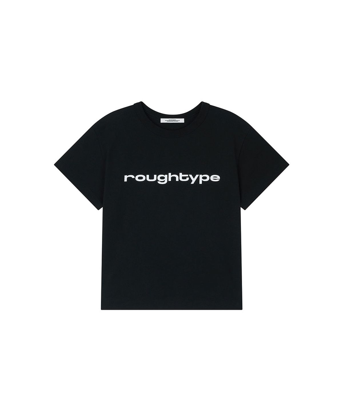 로타입(ROUGHTYPE) Signature Crop Short-sleeved T-shirt - Black