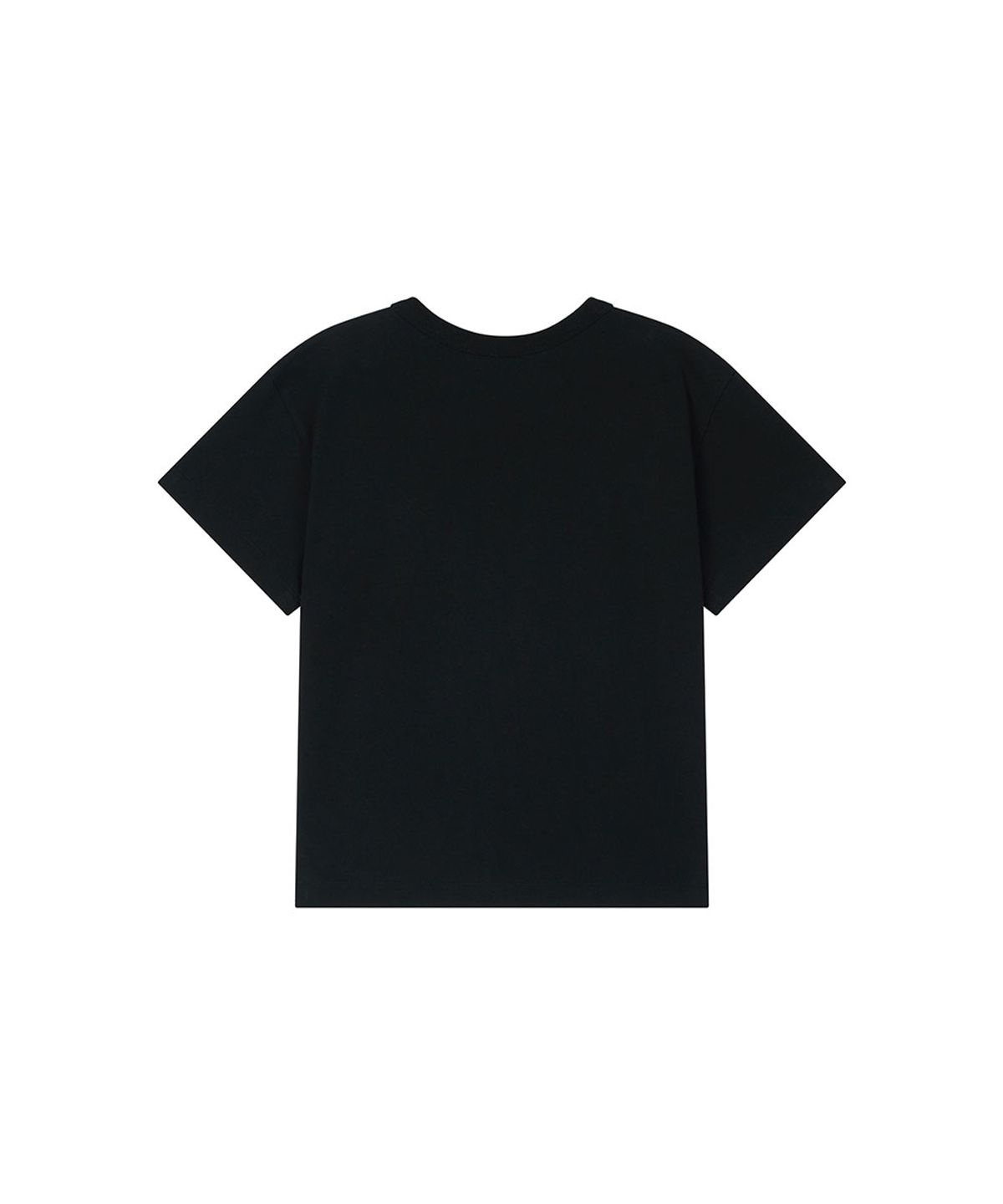 로타입(ROUGHTYPE) Signature Crop Short-sleeved T-shirt - Black