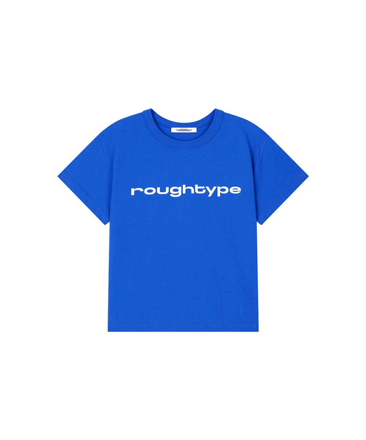 로타입(ROUGHTYPE) Signature Crop Short-sleeved T-shirt - Blue