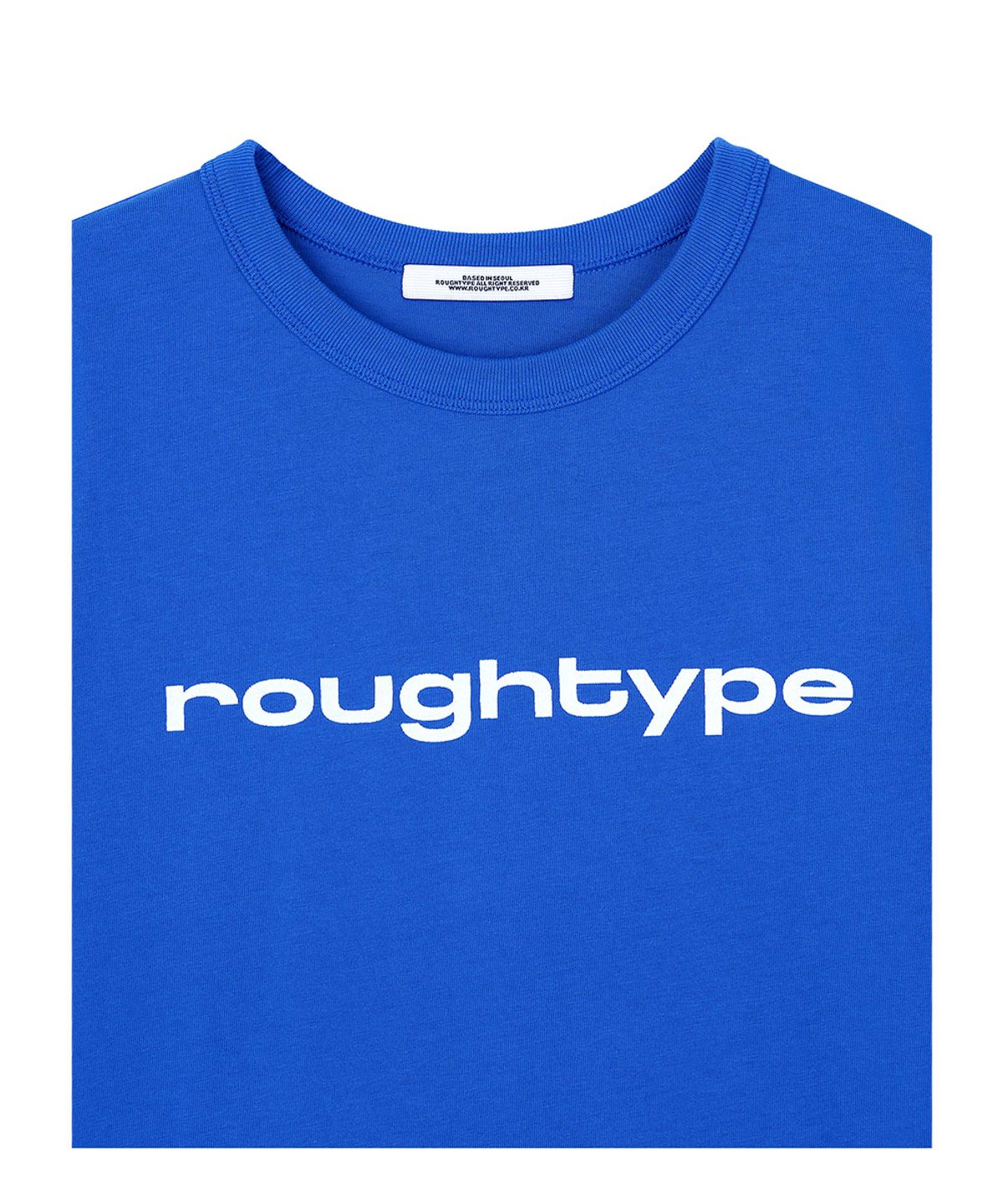 로타입(ROUGHTYPE) Signature Crop Short-sleeved T-shirt - Blue