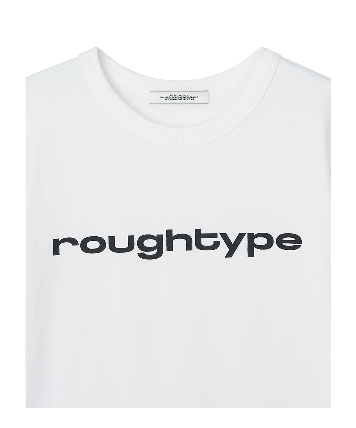로타입(ROUGHTYPE) Signature Crop Short-sleeved T-shirt - White