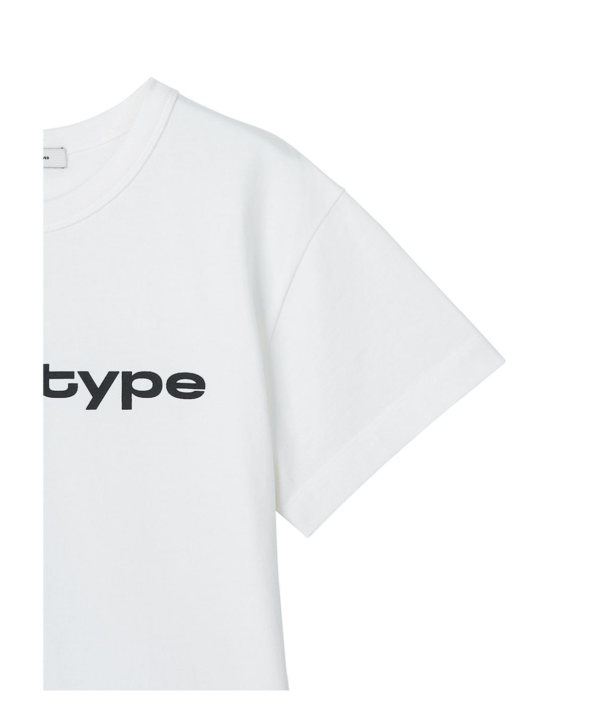 로타입(ROUGHTYPE) Signature Crop Short-sleeved T-shirt - White