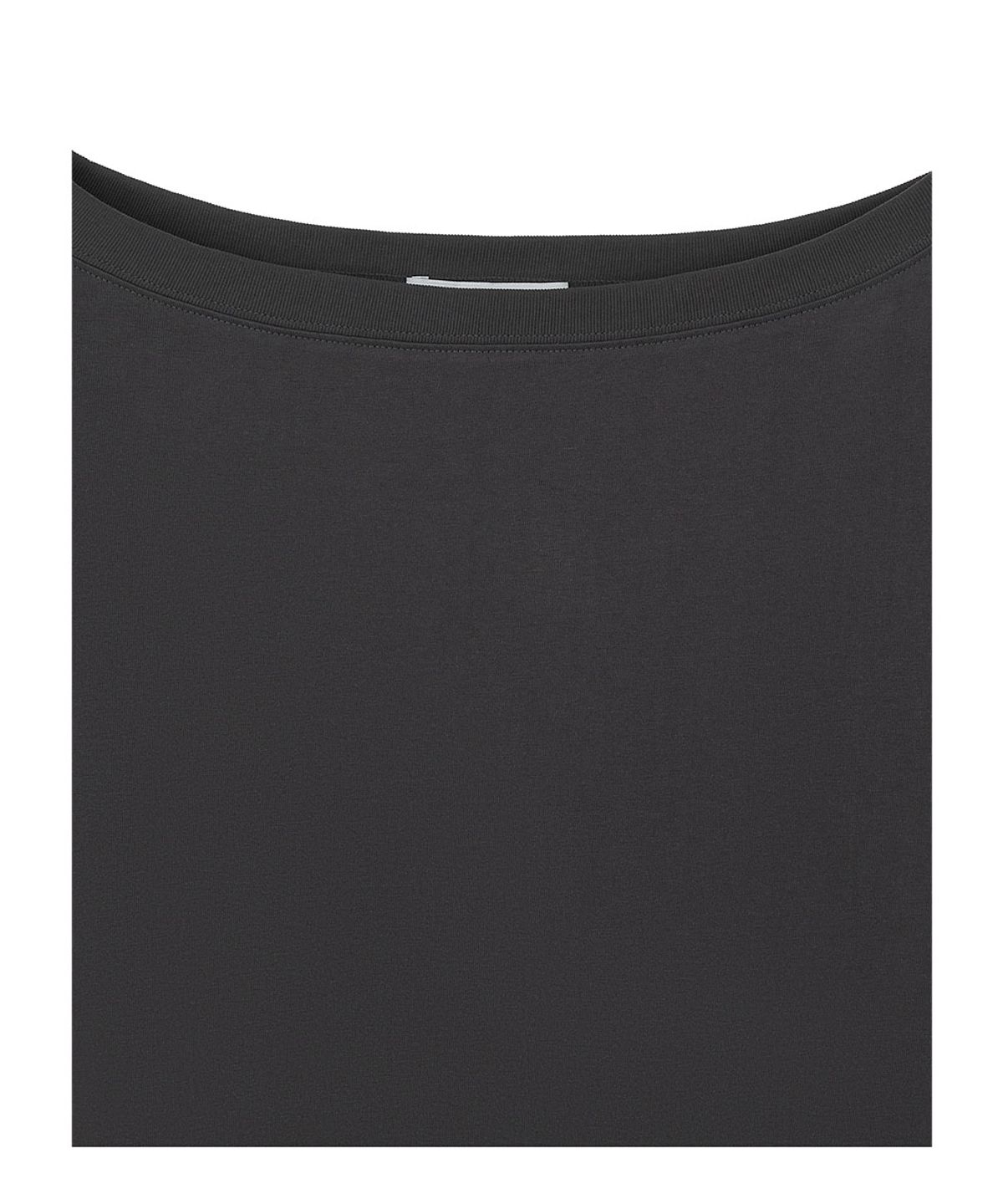 로타입(ROUGHTYPE) Unbalanced Off-shoulder Short Sleeved - Charcoal