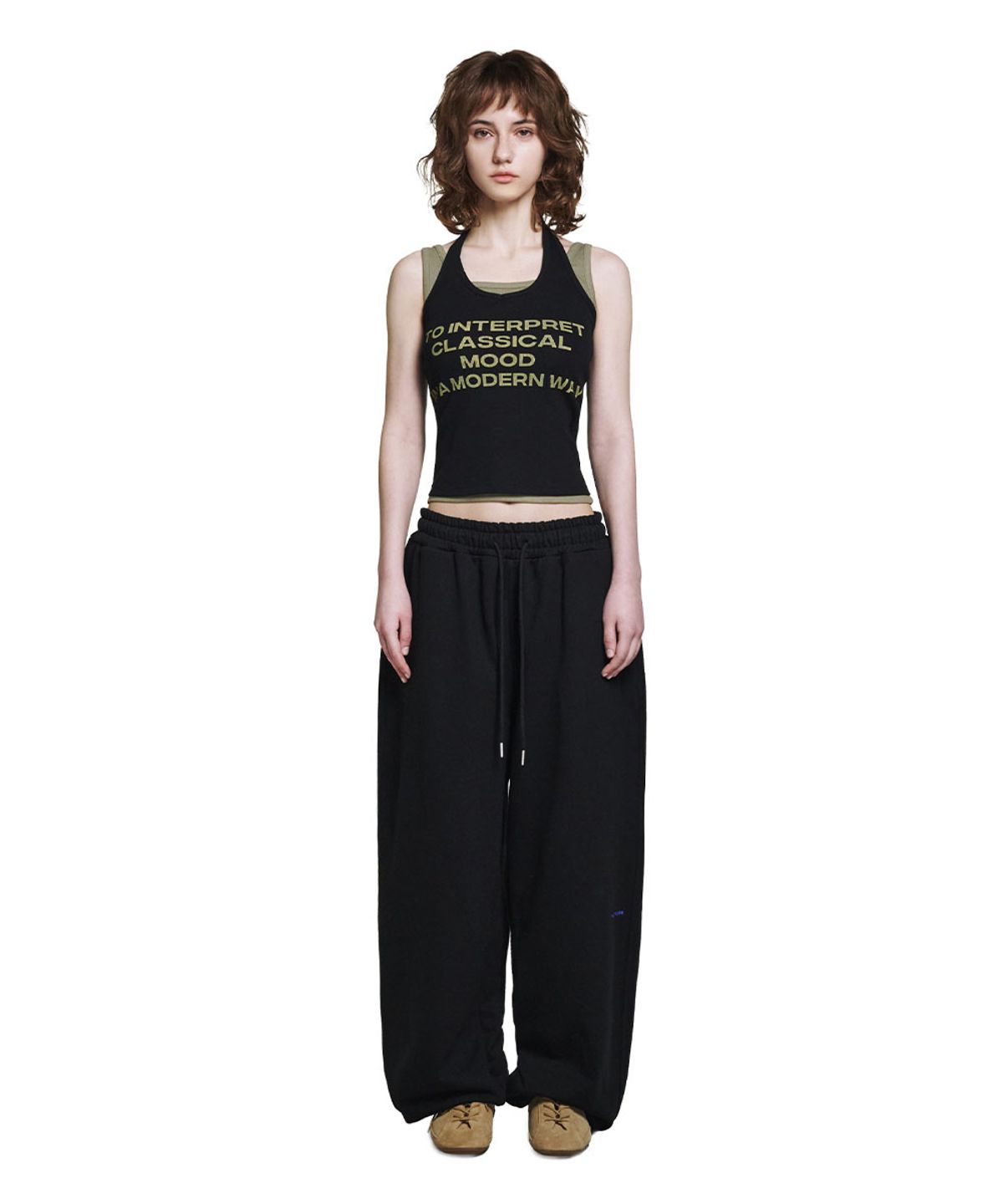로타입(ROUGHTYPE) Oversized Jogger Sweatpants - Black