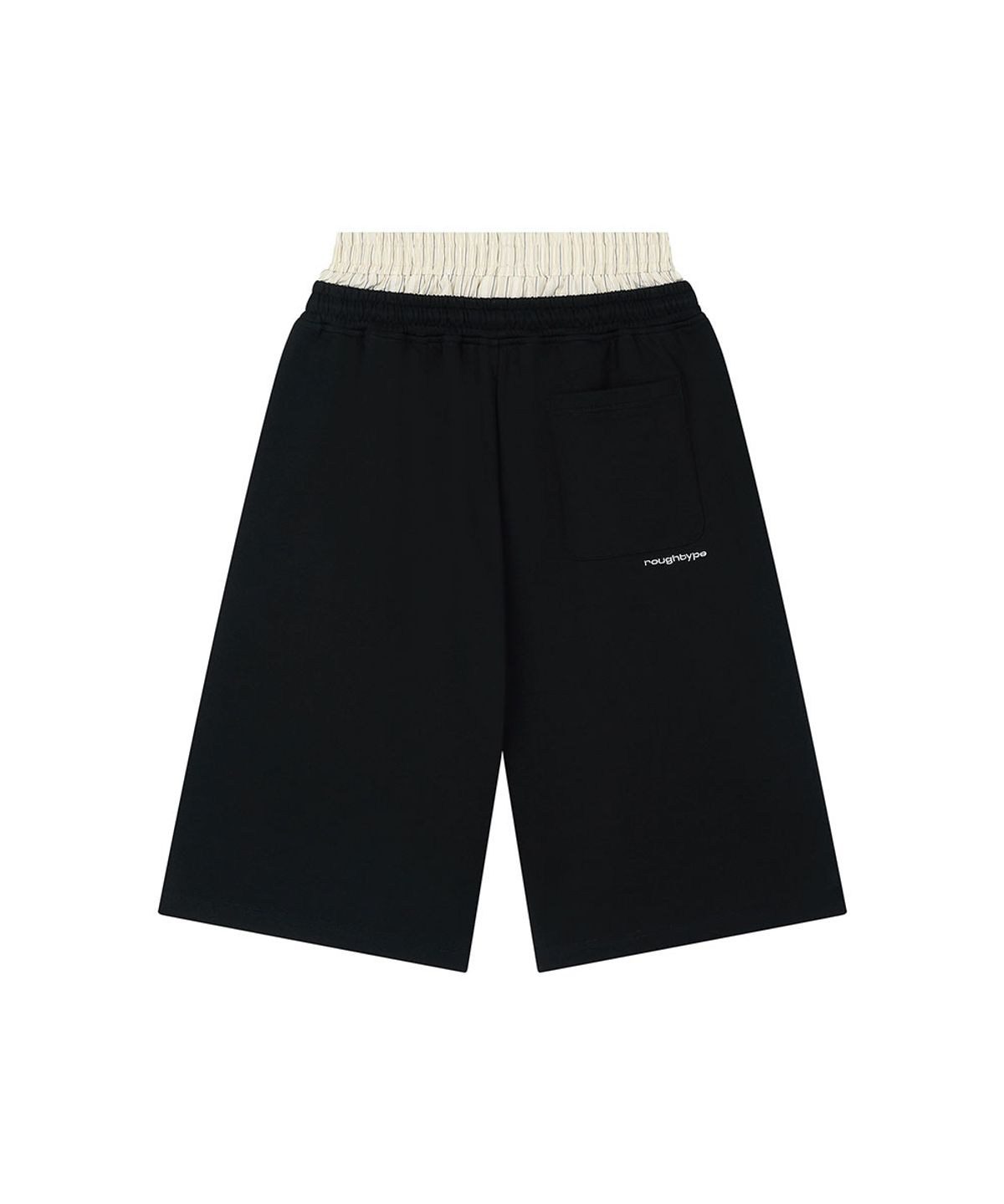 로타입(ROUGHTYPE) Stripe Double Layered Bermuda Sweatpants - Black