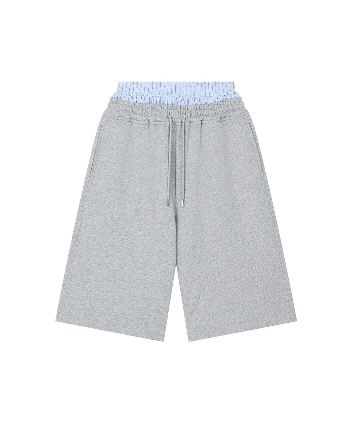로타입(ROUGHTYPE) Stripe Double Layered Bermuda Sweatpants - Gray