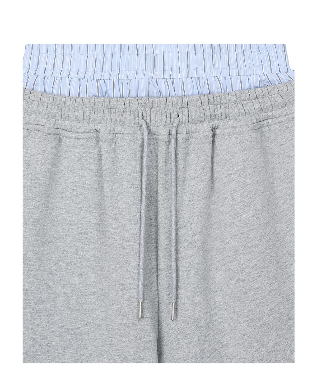 로타입(ROUGHTYPE) Stripe Double Layered Bermuda Sweatpants - Gray