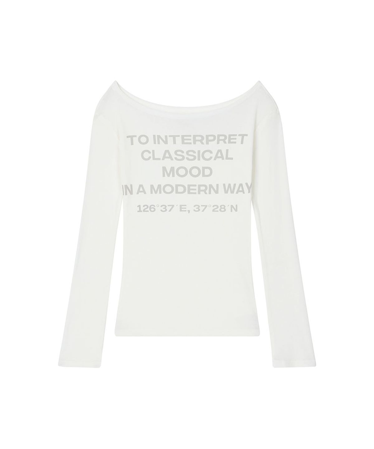 로타입(ROUGHTYPE) See-through Off-shoulder Long Sleeve - White