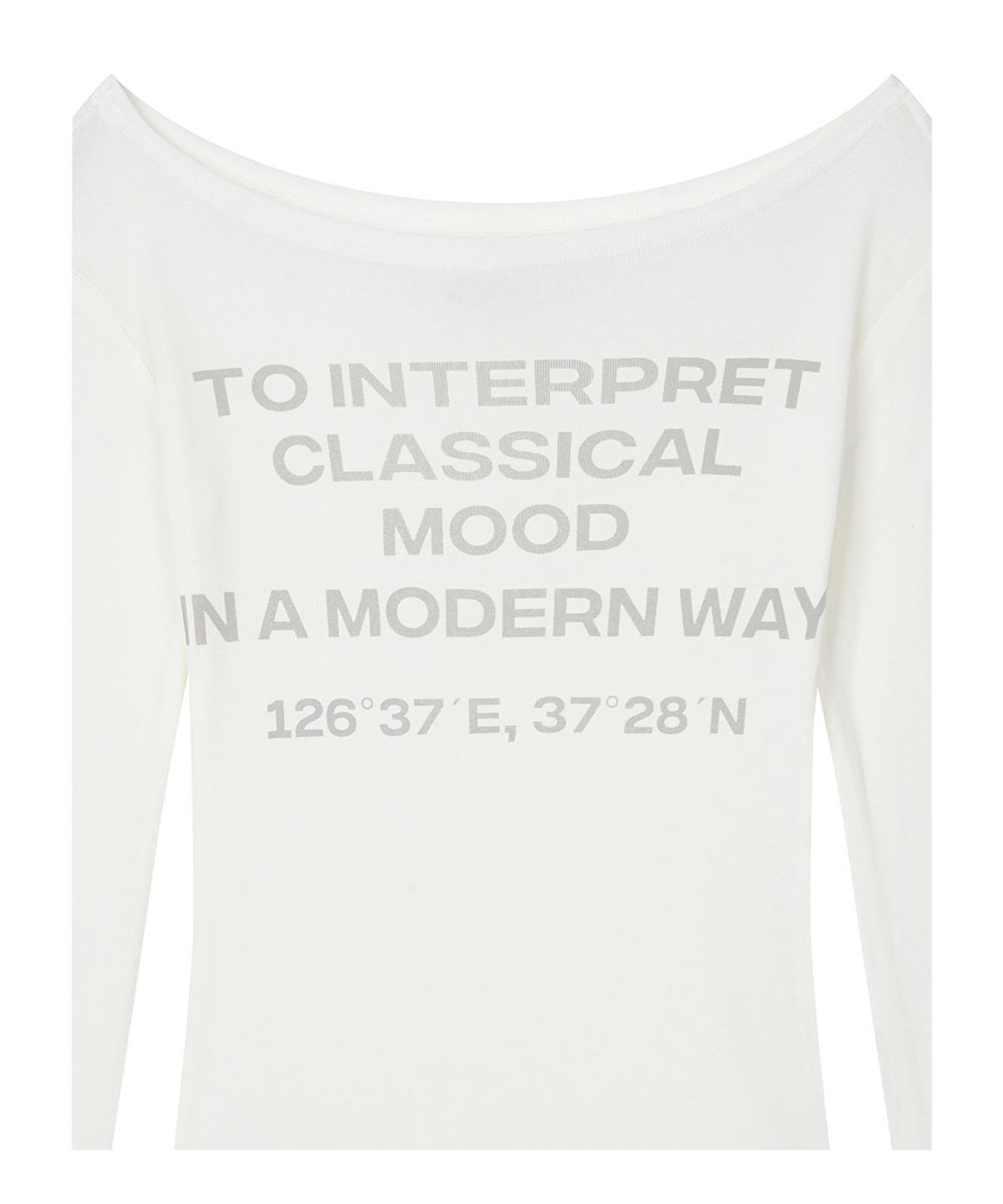 로타입(ROUGHTYPE) See-through Off-shoulder Long Sleeve - White