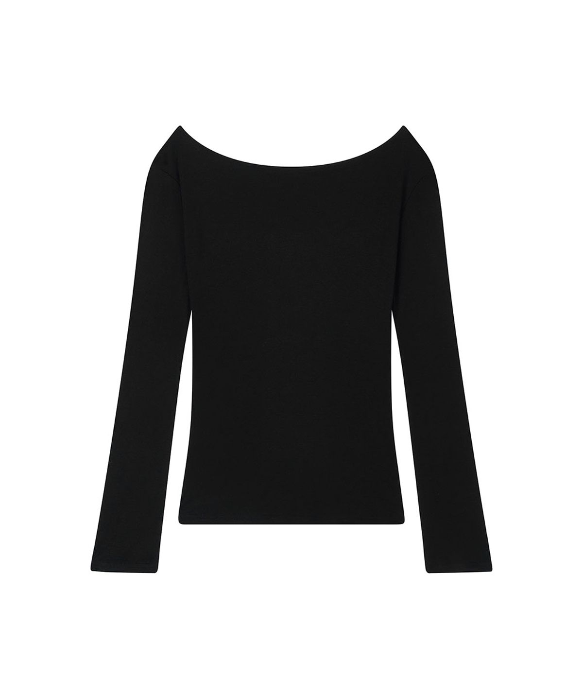 로타입(ROUGHTYPE) See-through Off-shoulder Long Sleeve - Black