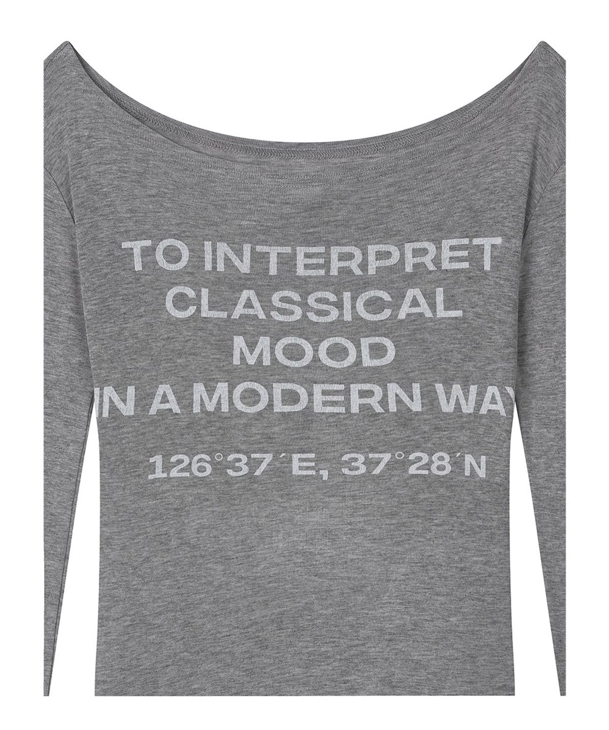 로타입(ROUGHTYPE) See-through Off-shoulder Long Sleeve - Gray