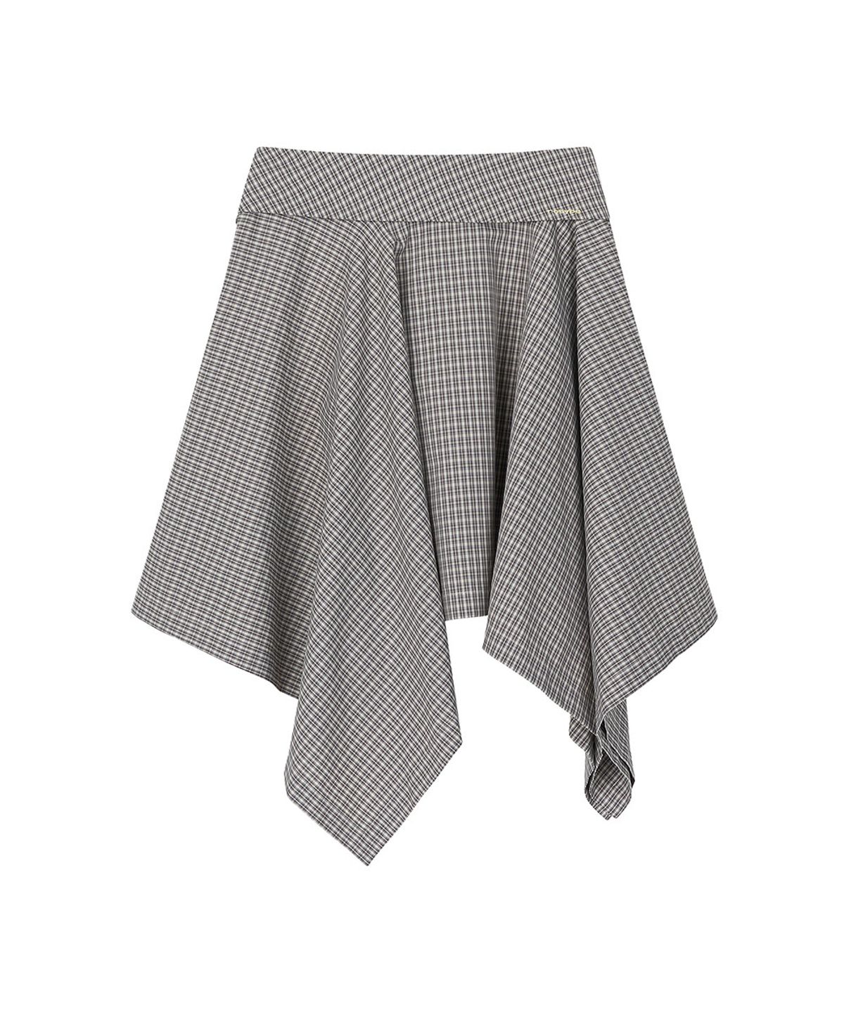 로타입(ROUGHTYPE) Unbalance Button Check Skirt - Beige