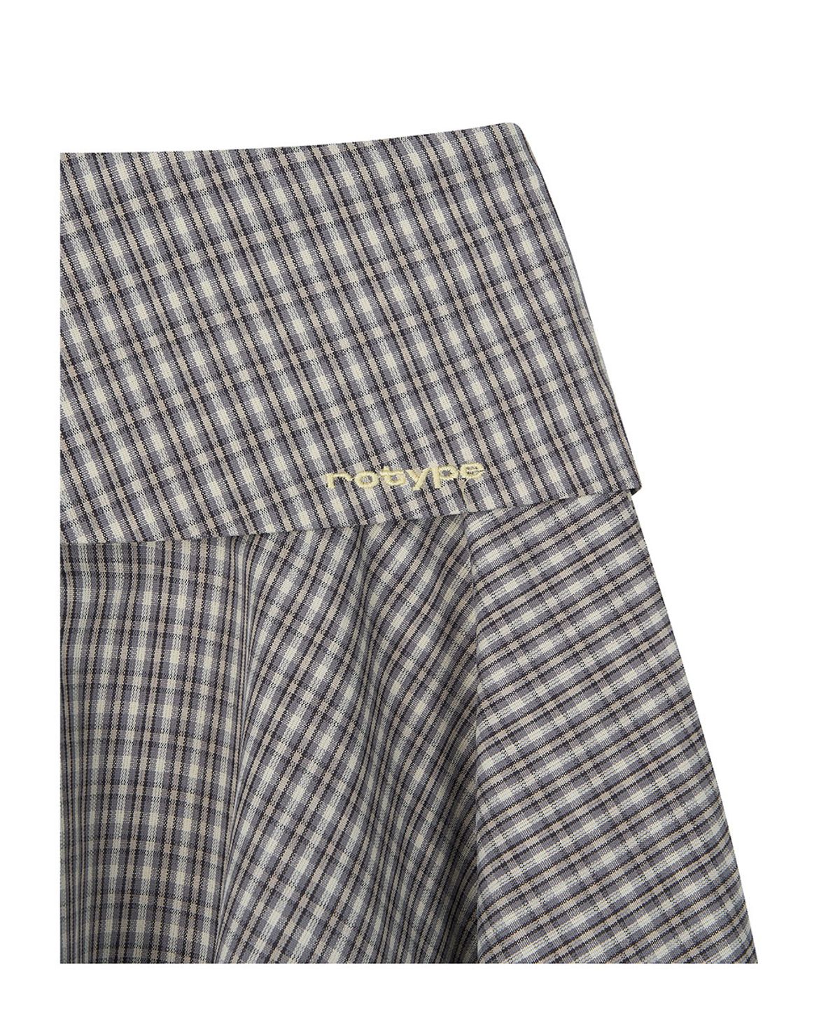로타입(ROUGHTYPE) Unbalance Button Check Skirt - Beige