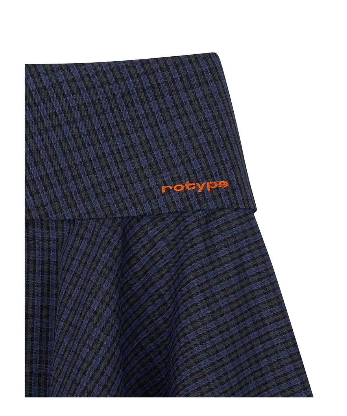 로타입(ROUGHTYPE) Unbalance Button Check Skirt - Navy