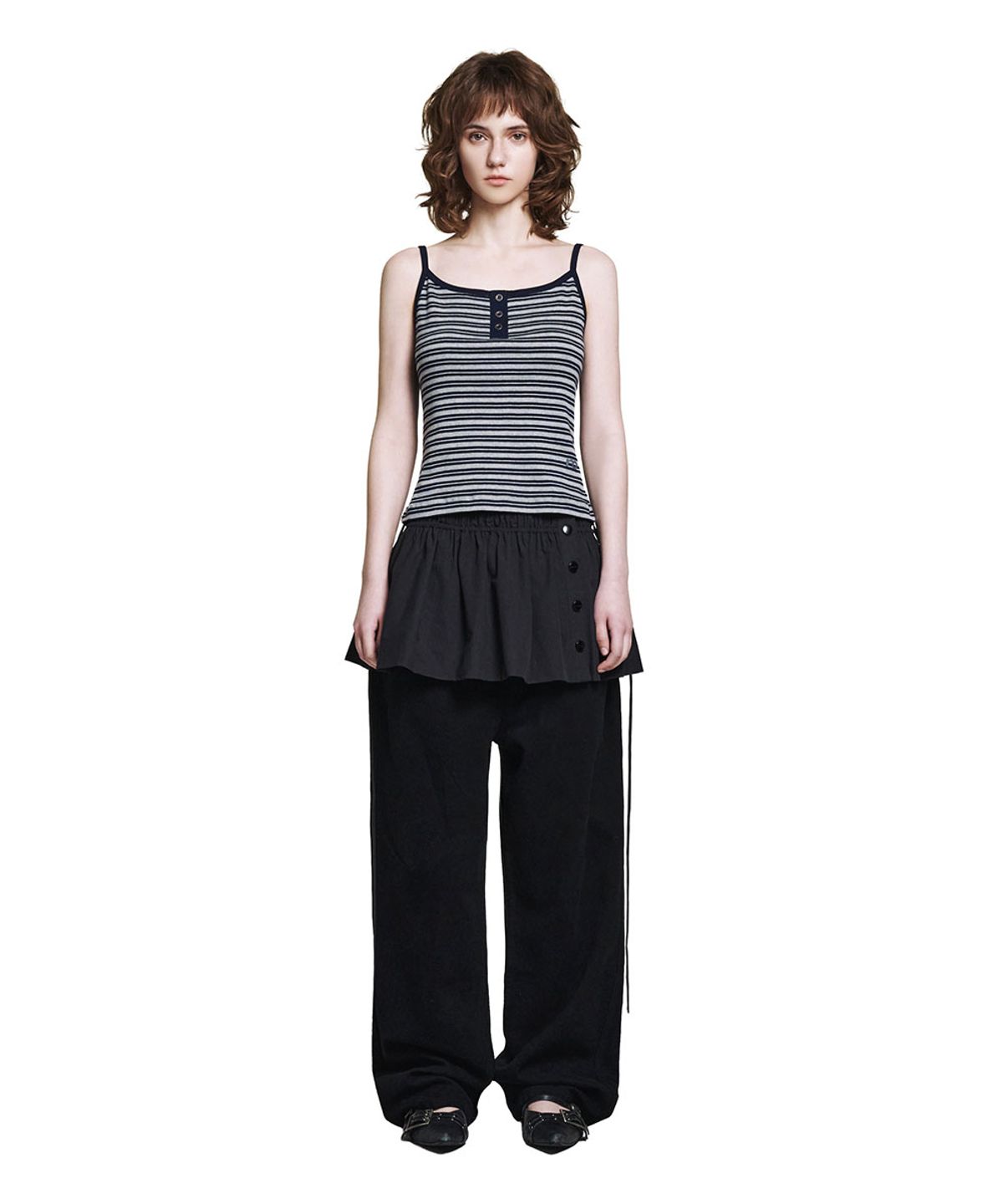 로타입(ROUGHTYPE) Drop Crotch Cotton Pants - Black