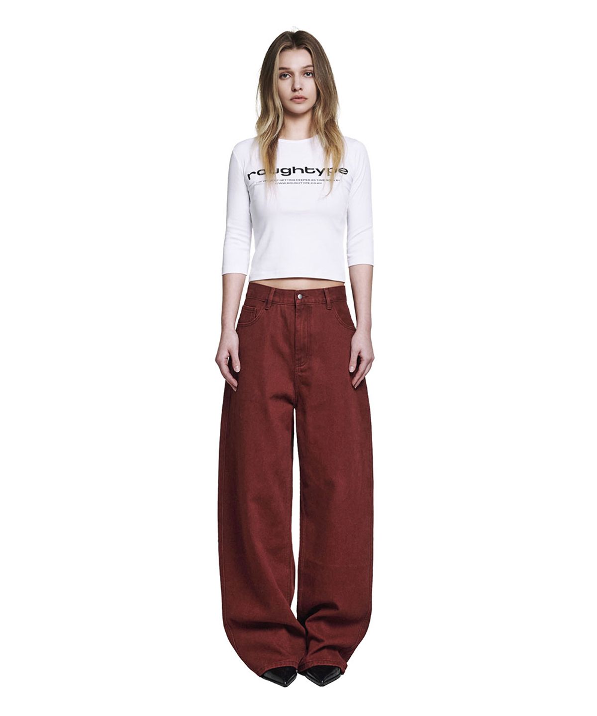 로타입(ROUGHTYPE) Drop Crotch Cotton Pants - Red