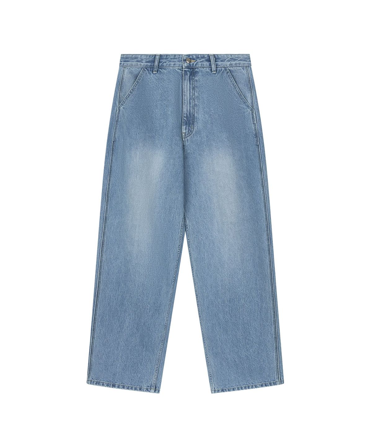 로타입(ROUGHTYPE) Classic Drop-line Denim Pants - Light blue