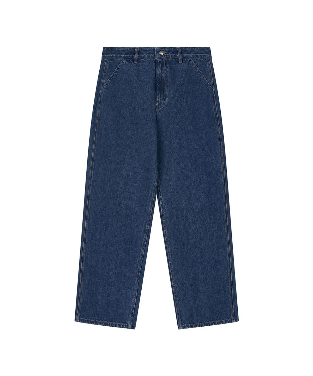 로타입(ROUGHTYPE) Classic Drop-line Denim Pants - Mid blue