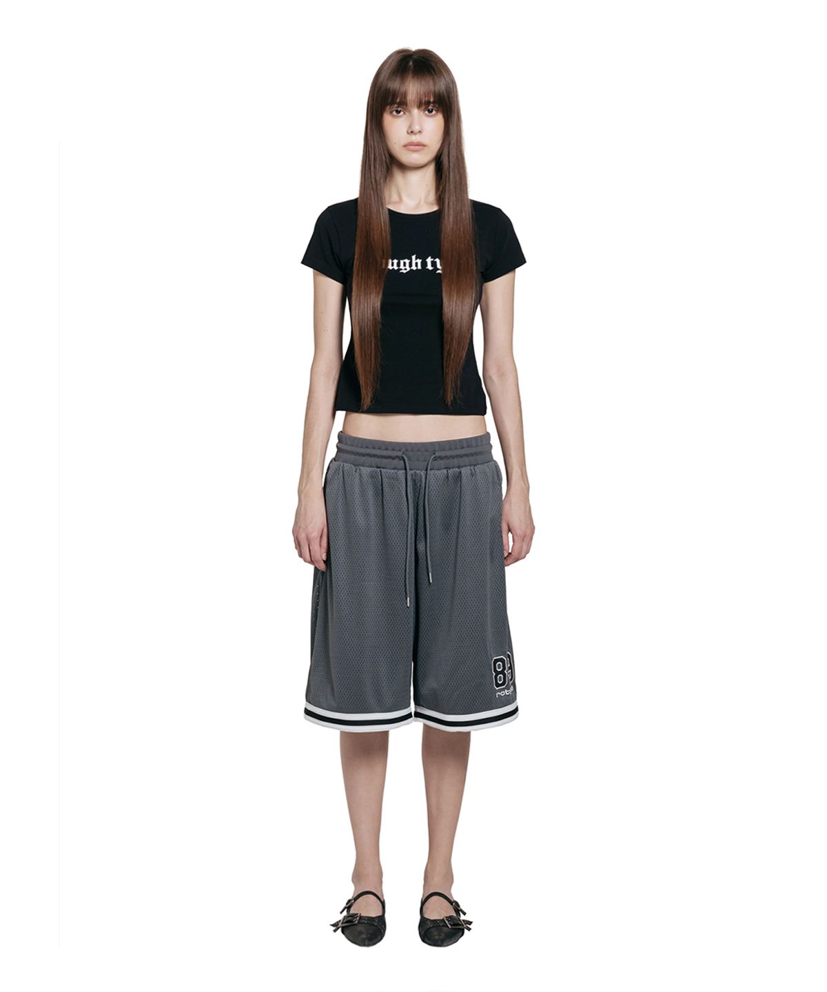 로타입(ROUGHTYPE) Slim Short-sleeved T-shirt - Black