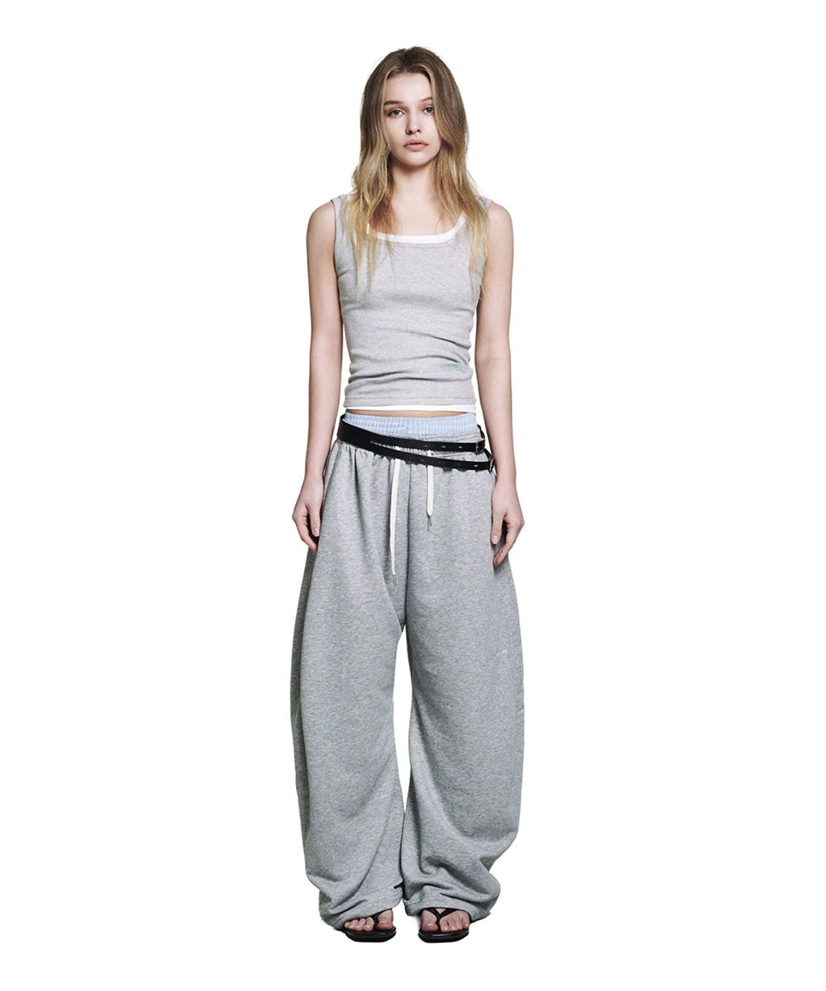 로타입(ROUGHTYPE) Basic Layered Sleeveless - Gray