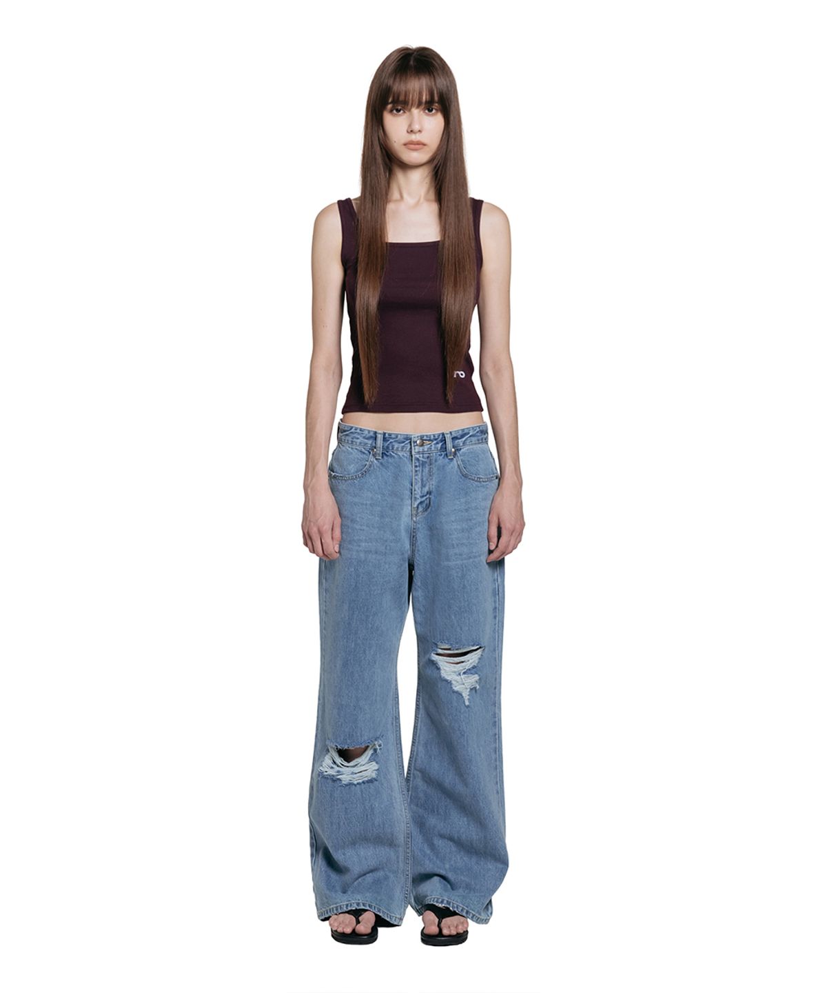 로타입(ROUGHTYPE) Basic Layered Sleeveless - Purple